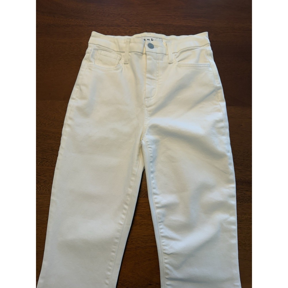 Frank And Eileen Galway Wide Leg Jeans Women's 26 White Denim Cropped Frayed Hem - Picture 6 of 16